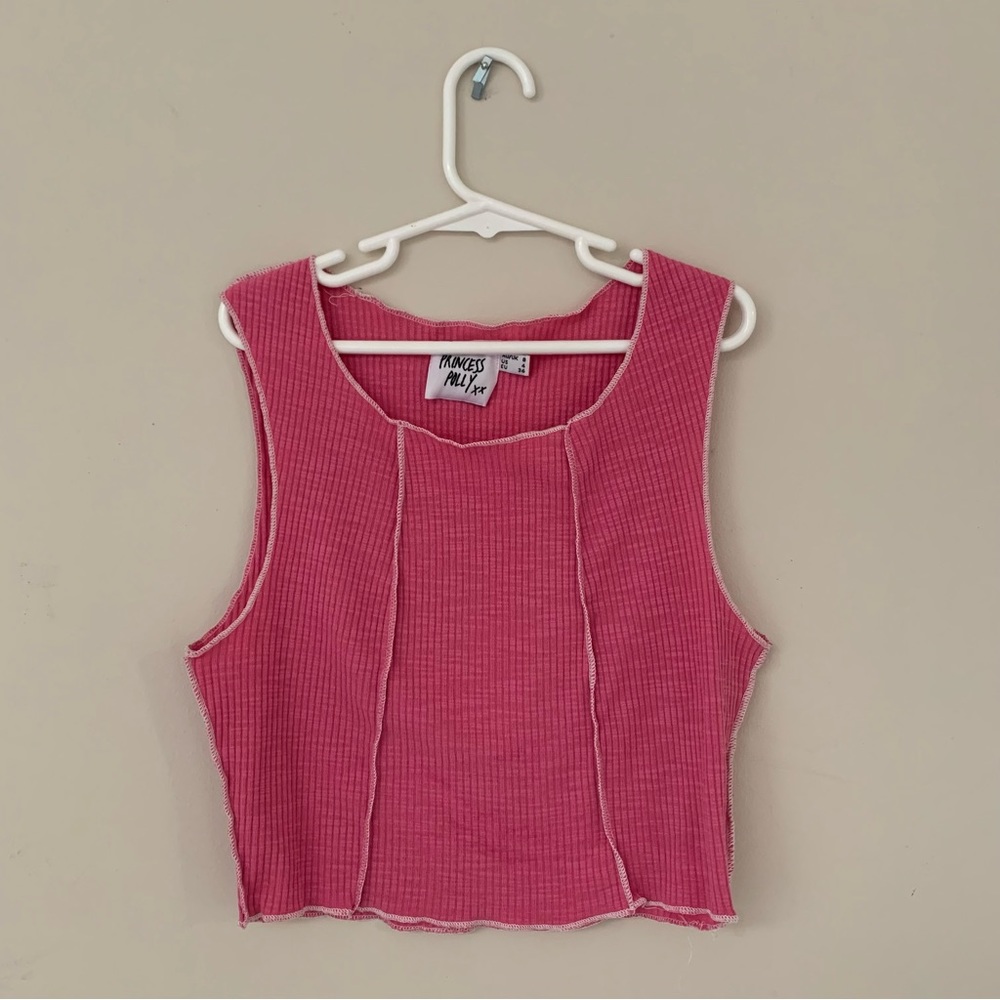 Pink ribbed Princess Polly top